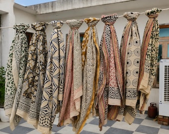 Hand Block Print Cotton Sarong, Indian Pareo Wrap, Boho Resort Wear, Beach Cover Up