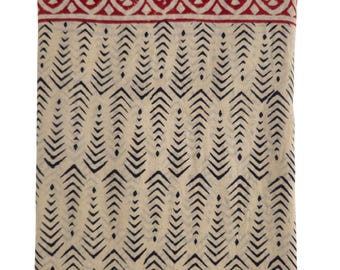 Handmade Indian Block Print Cotton Sarong: Beach Wrap, Scarf