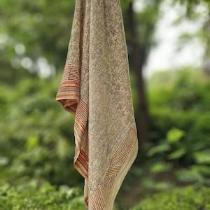 Handblock bedruckter Baumwollsarong: Indischer Strandwickelschal