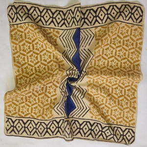 Hand Block Print Cotton Bandana: Bohemian Neckerchief, Organic Dyes