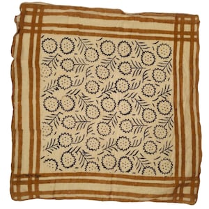 Block Print Bandana Scarf: Organic Cotton Bohemian Style