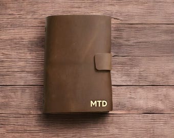 Diario de cuero personalizado: cuaderno de viaje con relieve, cuaderno de bocetos, regalo corporativo