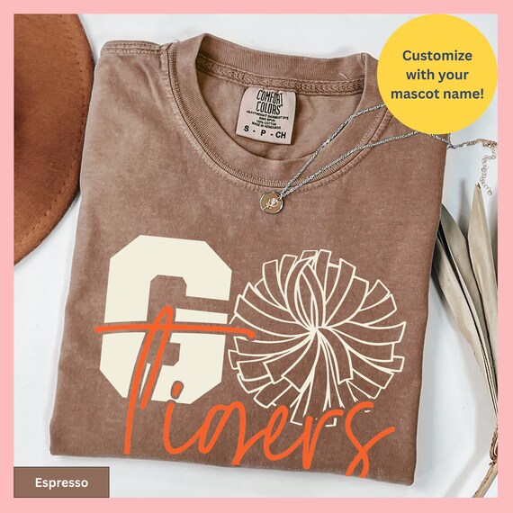 Personalizedtee Cheer Custom Team Shirt Spirit Wear Cotton Tshirt School Personalized Mascot Letter Design Cheerleader Support Clothing
