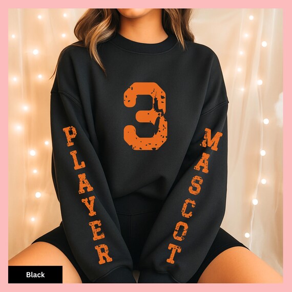 Custom Number and Name With Sleeve Print Sweatshirt,Game Day Tshirt,Custom Football Team Hoodie,Custom School Team Number Shirt