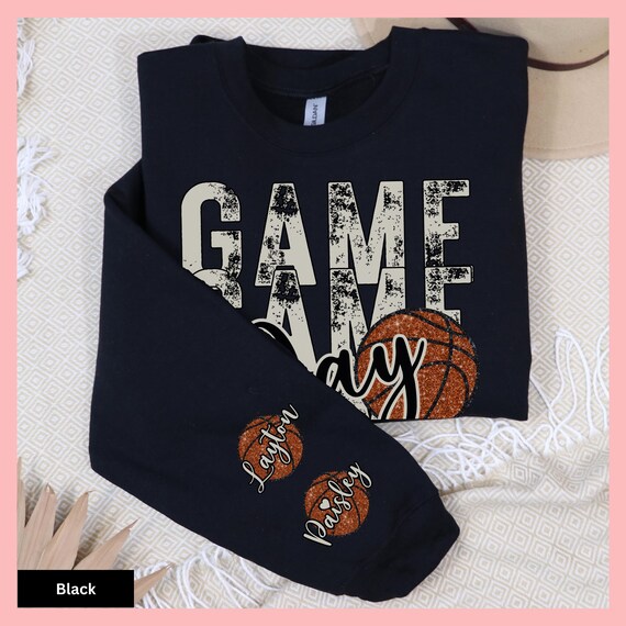 Basketball Gameday Sweatshirt Game Day Basketball Apparel Team Spirit Wear Clothing Casual Athletic Stadium Outfit Graphic Design Distressed