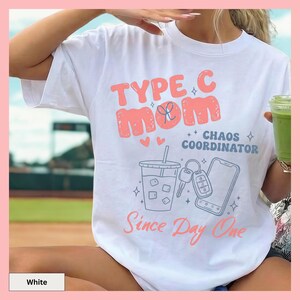 Mommin in style with this Tired Moms Club Tee Type C Mom Shirt Chaos Coordinator Shirt Funny Mom Life Tee designed for everyday comfort this gift for mom life apparel daily wear humorous tshirt is perfect for multitasking moms who embrace the chaos and humor of motherhood making it a great choice for casual outfits lounging or pairing with jeans leggings and sneakers