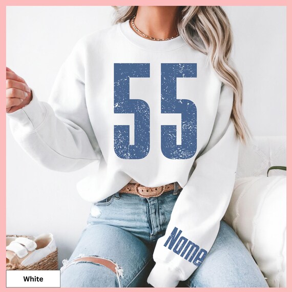 Personalized Number Sweatshirt Custom Crewneck Pullover Style Varsity Design Custom Sleeve Name Personalized Team Apparel Sport Fan Birthday