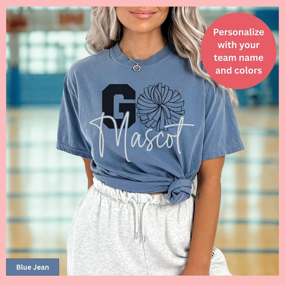 Custom Cheer Shirt with Personalized Team Mascot Shirt for Cheer Mom and Cheerleader Spirit Top Custom Gymnastics or Cheerleading Tee