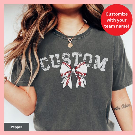 Highschool Baseball team baseball mom shirt personalizedtee gameday giftshirt baseball graphic tee baseball bow shirt