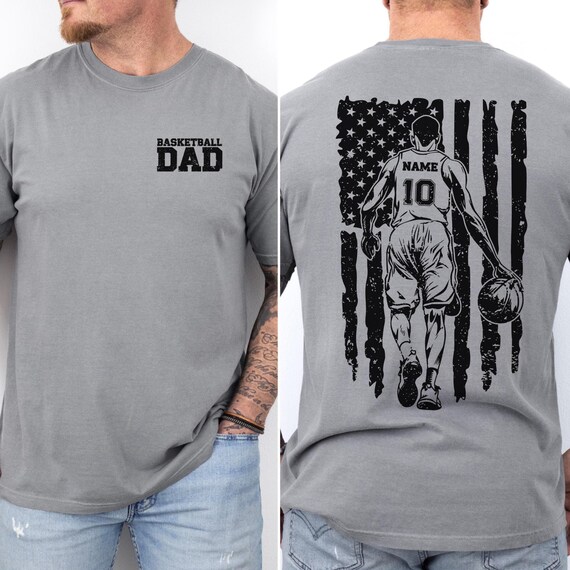 Custom Player Shirt Basketball Dad Dad Shirt Sports Team Apparel Custom Design Player Silhouette Basketball Dad Gift Dad Sports Gift Custom