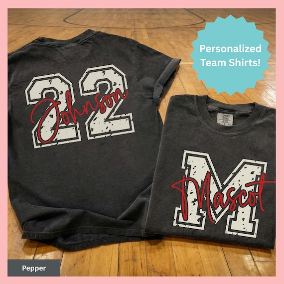 Team Name Basketball Shirts Highschool Basketball Team Mascot Shirt Name and Number Team Shirts Custom Gift Basketball Player Shirts