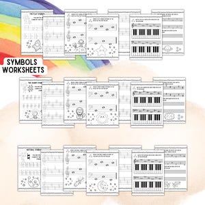 Beginner Music Theory Trace the Symbols 21 Worksheets