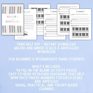 Scales and Arpeggios Workbook for Intermediate Piano Students