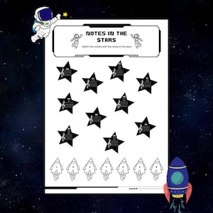 Intermediate Galactic & Underwater Music Theory Worksheets - Fun Learning Printable Music Theory Tools for Teachers