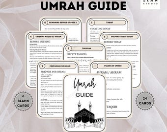 Umrah Guide Flash Cards Umrah Cards Umrah Gifts Umrah Essentials Umrah Book Umrah Dua Cards Islamic Printable Umrah Flashcards Umrah Gift