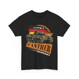 German Panther Tank Graphic Tee | Tanker Shirt, Panzer V, Unisex Cotton T-Shirt,