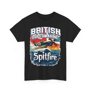 Vintage Supermarine Spitfire Graphic Tee | Retro Aviation Shirt, Unisex Cotton T-Shirt