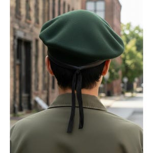 Sivi Wool Parisian Beret - Che Guevara Inspired Army Style French Beret image 9