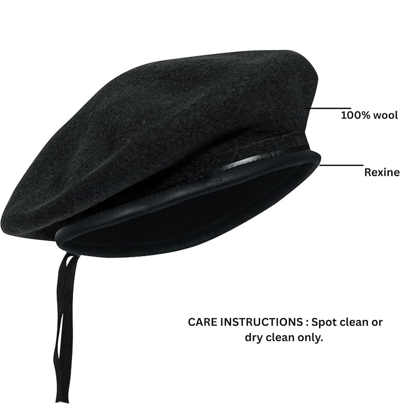 Sivi Wool Parisian Beret - Che Guevara Inspired Army Style French Beret image 19