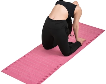 Sivi Herbal Organic Cotton Yoga Matta: Handvävd halkfri eko-matta (61 x 180 x 5 mm) - Hibiscus