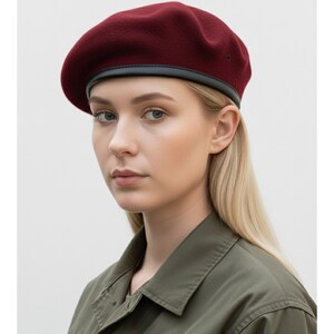 Sivi Wool Parisian Beret - Che Guevara Inspired Army Style French Beret image 12