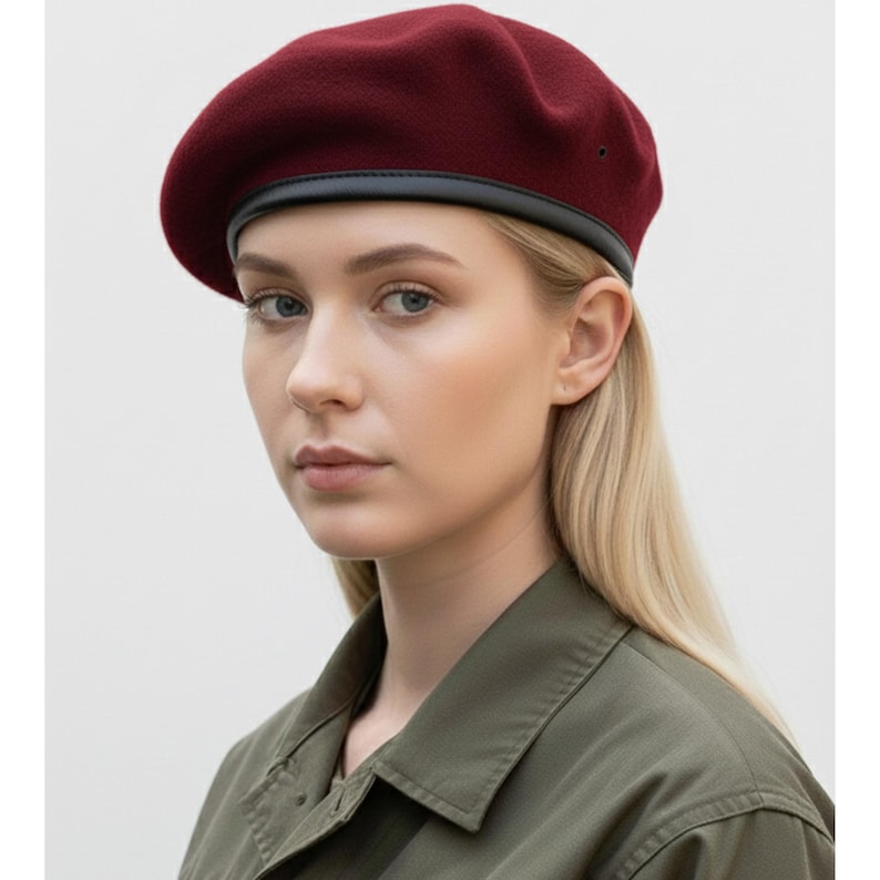 Sivi Wool Parisian Beret - Che Guevara Inspired Army Style French Beret image 12