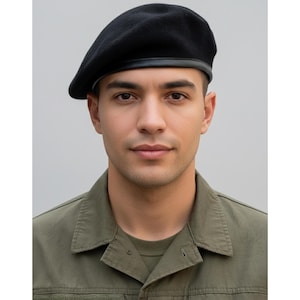 Sivi Wool Parisian Beret - Che Guevara Inspired Army Style French Beret image 2