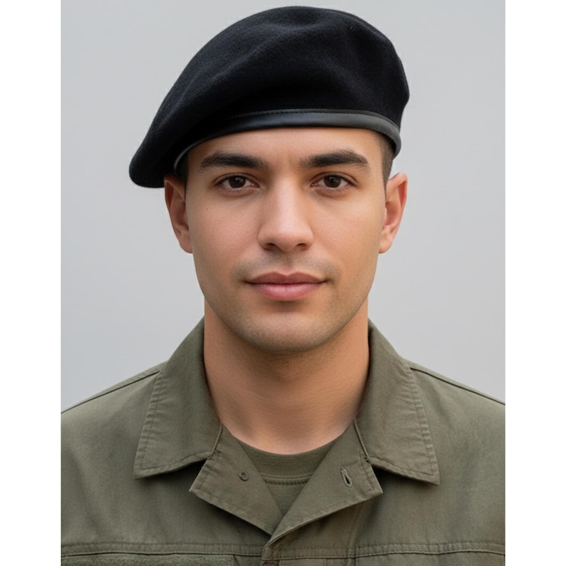 Sivi Wool Parisian Beret - Che Guevara Inspired Army Style French Beret image 2