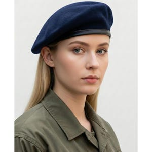 Sivi Wool Parisian Beret - Che Guevara Inspired Army Style French Beret BLUE