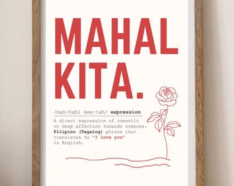Mahal Kita Filipino Wall Art Version 2: Tagalog I Love You Print (Digital Download)