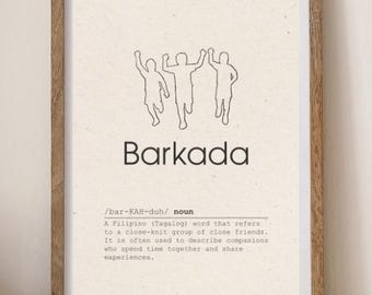 Barkada Filipino Wall Art: Minimalist Tagalog Friendship Print (Digital Download)