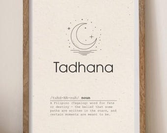 Tadhana Filipino Wall Art: Minimalist Tagalog Destiny Print (Digital Download