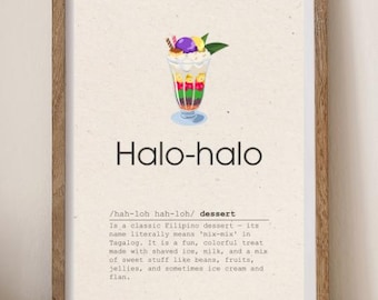 Halo-Halo Print: Filipino Dessert Art, Minimalist Kitchen Decor (Digital Download)