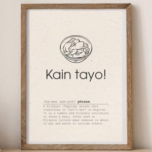 Kain Tayo Filipino Wall Art: Tagalog Let&#39;s Eat Print (Digital Download)