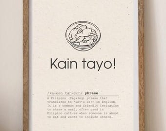 Kain Tayo Filipino Wall Art: Tagalog Let&#39;s Eat Print (Digital Download)