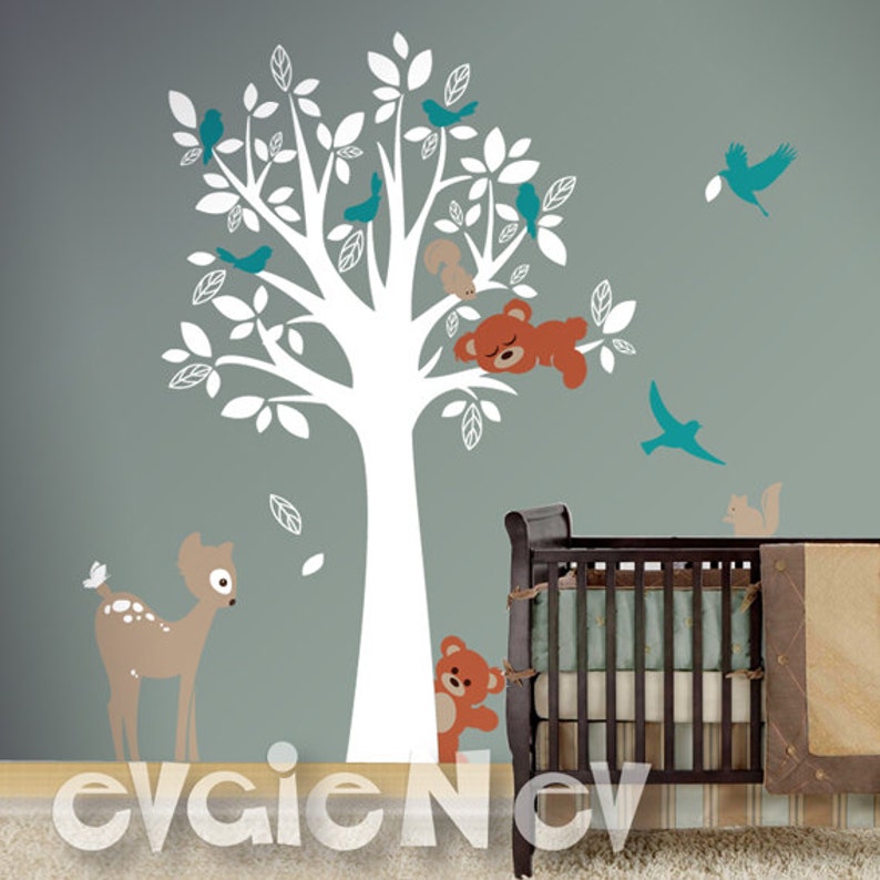 Forest Animal Friends Wall Decals Baby Nursery Wall Decals Etsy