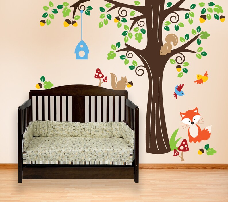 Nursery Wall Art Animals in the Wood Wall Stickers Nursery Etsy