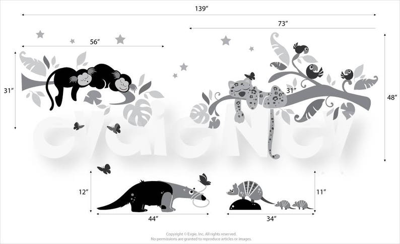 Children Nursery Wall Decals  Animals of South America   image 4