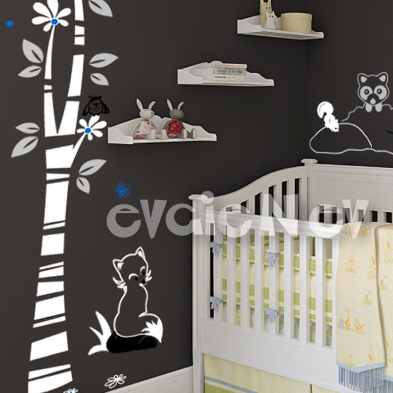 Delicate Woodland Wall Decals Nursery Animals Wall Stickers Etsy