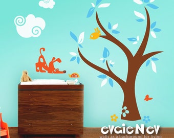 Children Wall Decal Wall Sticker - Dog, Ladybug and Tree Sticker - PLYR010L