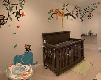 Sleeping Jaguar in the Jungles  - Baby Nursery Decals and Baby Nursery Wall Sticker -  PLMC020
