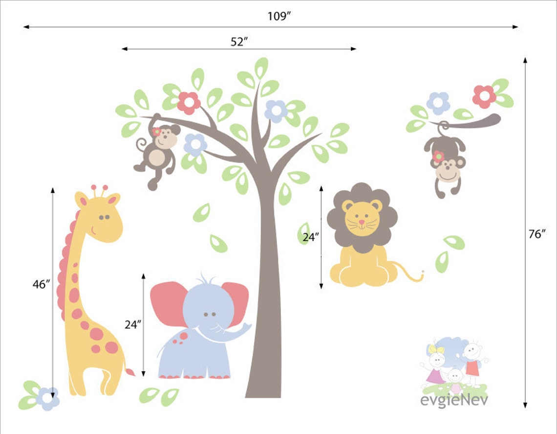 Nursery Wall Decals Baby Wall Decal Safari Wall Decal Etsy