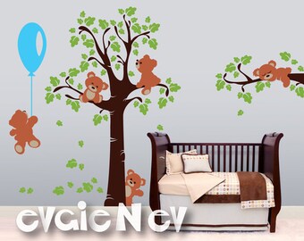 Nursery Wall Decals - Teddy Bears Wall Decals - Baby Nursery Wall Stickers -  PLTBRS030