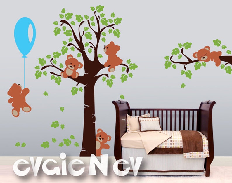 teddy bear wall stickers baby nursery