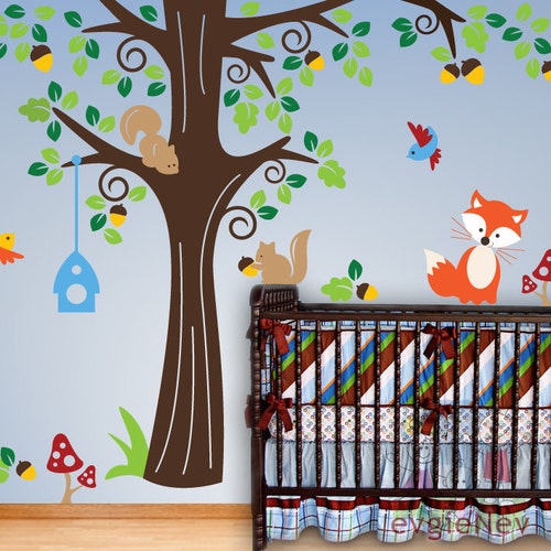 Animals in the Woods Wall Stickers Removable Wall Vinyl Decals Etsy