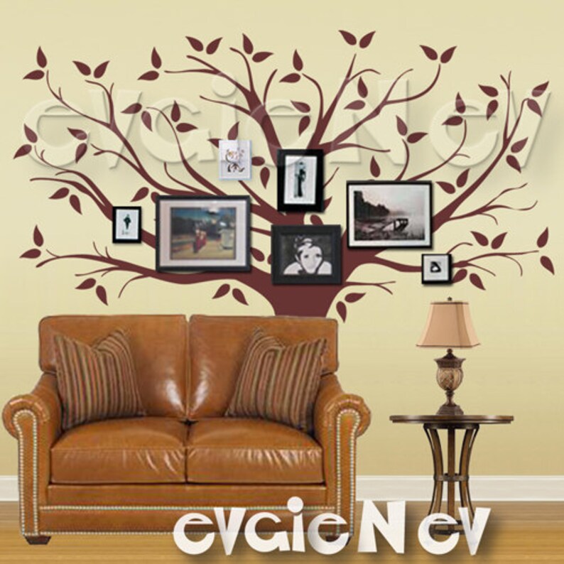 Family Tree Wall Decal picture Frame Background Wall Decals Etsy
