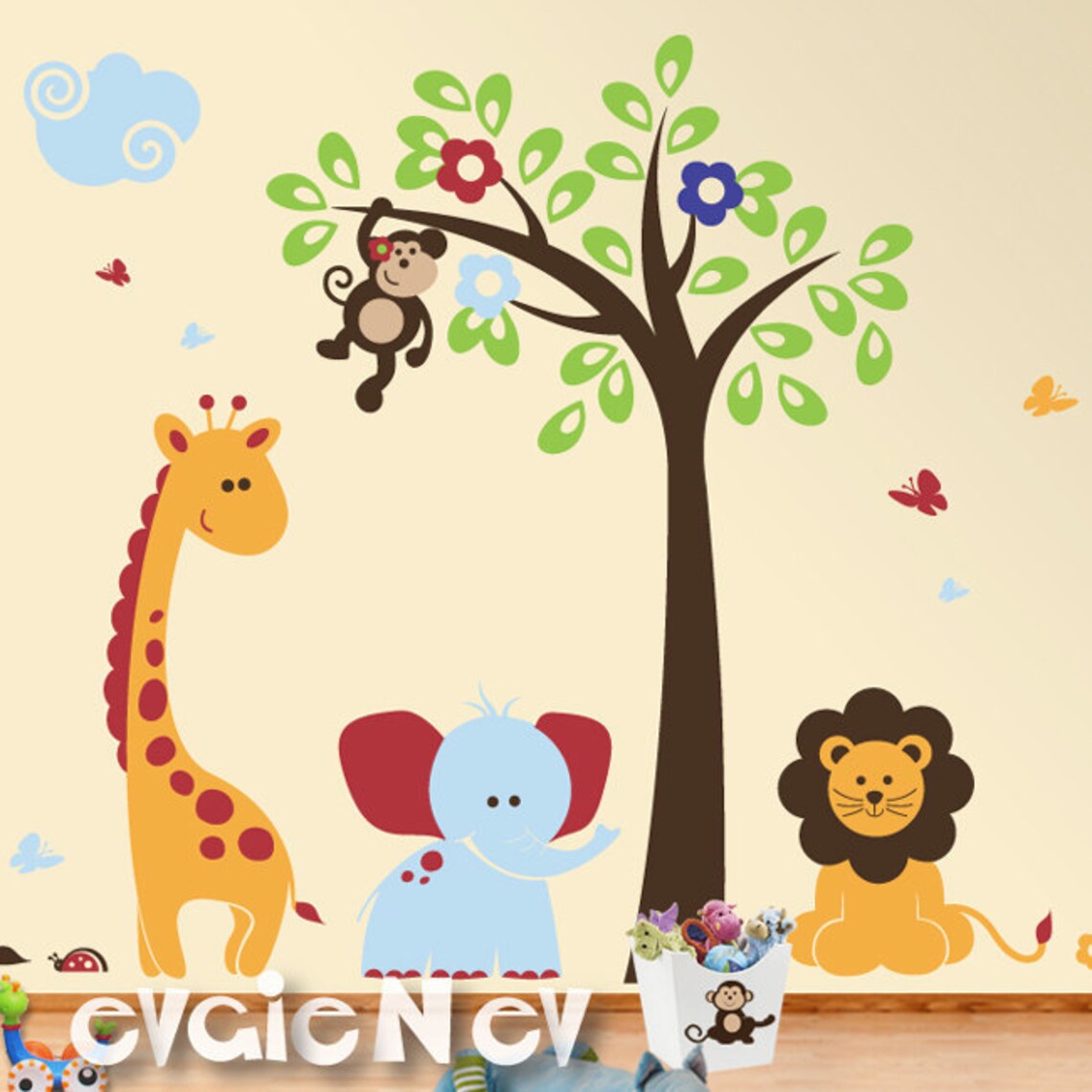 Jungle Wall Stickers Nursery Safari Stickers and Baby Wall Etsy