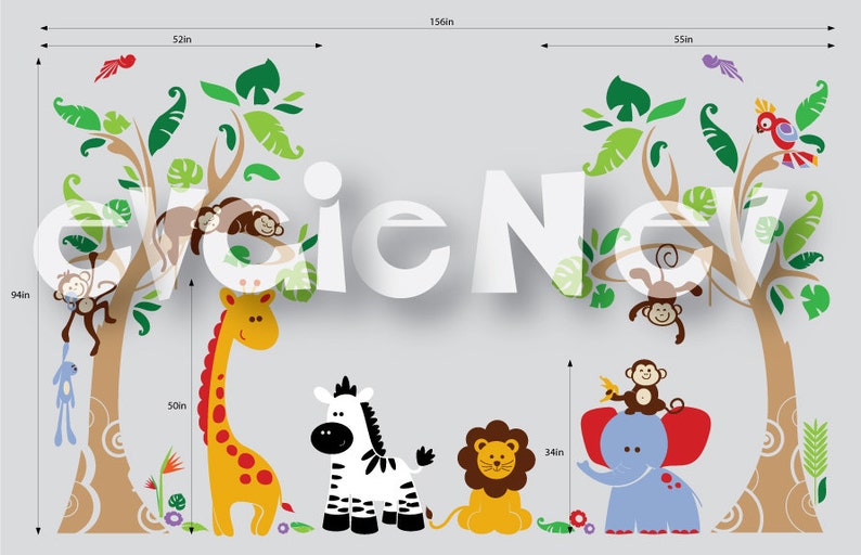 Terrific Tropical Heaven  Jungle Safari Wall Decals with image 3