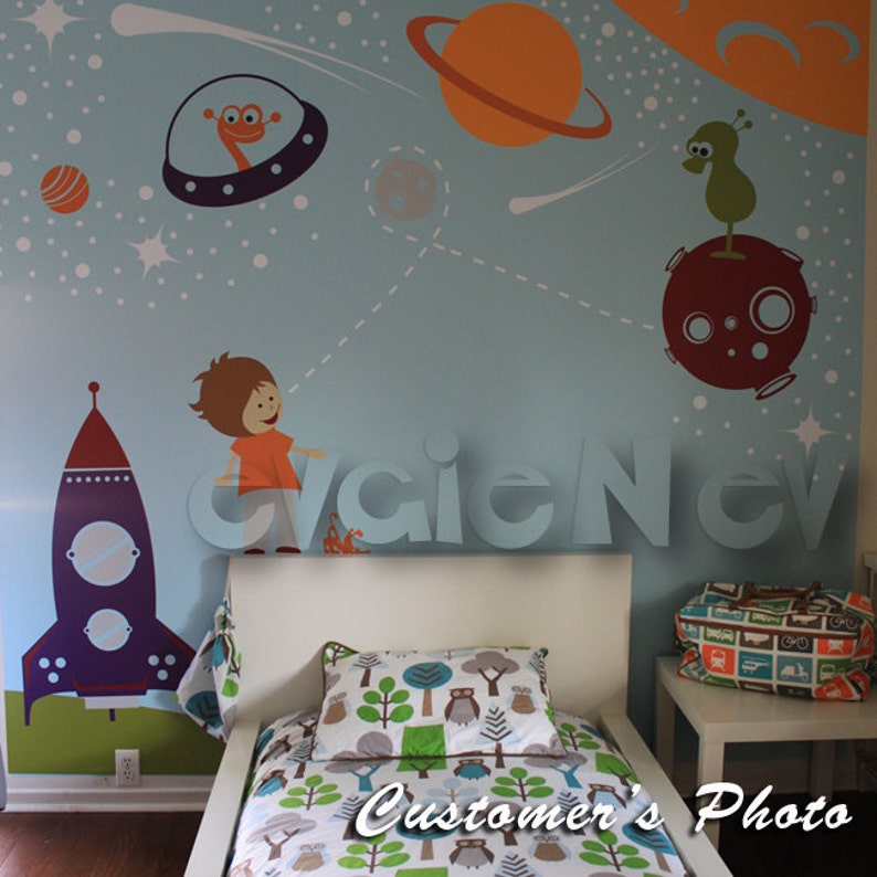 Outer Space Wall Decals Boys Wall Decals Space Wall Etsy Canada