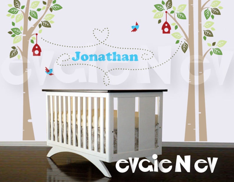 Tree Wall Decals With Custom Name Nursery Wall Decals Etsy